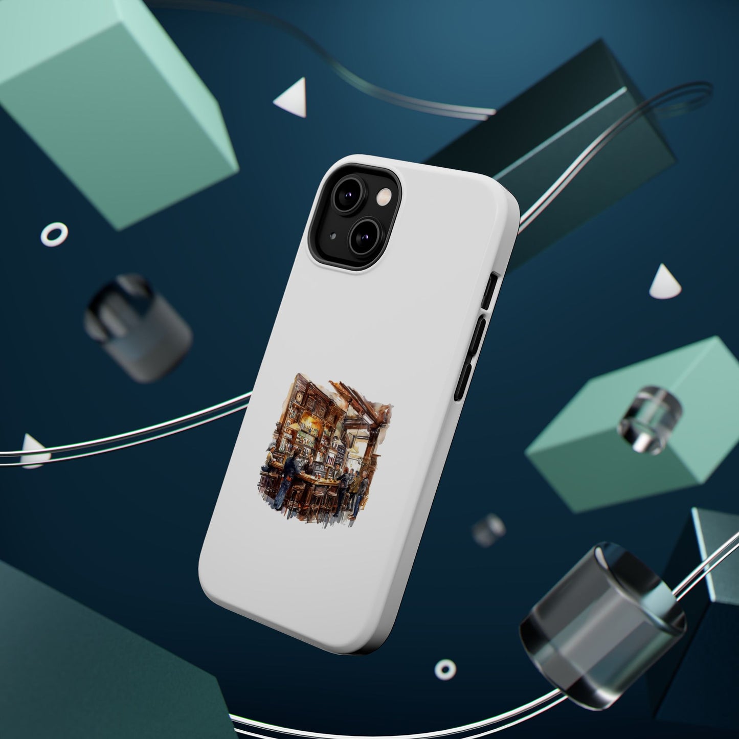 Artistic Magnetic Phone Case for Coffee Lovers, Cozy Café Vibe, Gift for Him or Her, Unique Custom Design, Holiday Present