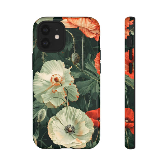 Floral Phone Case - Tough Cases, Botanical Design, Gift for Friends, Trendy Mobile Cover, Personalized Phone Accessory