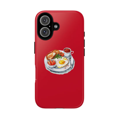 Breakfast-Inspired Phone Case, Tough Phone Covers, Foodie Gifts, Unique Accessories, Cute Kitchen Decor, Red Phone Case
