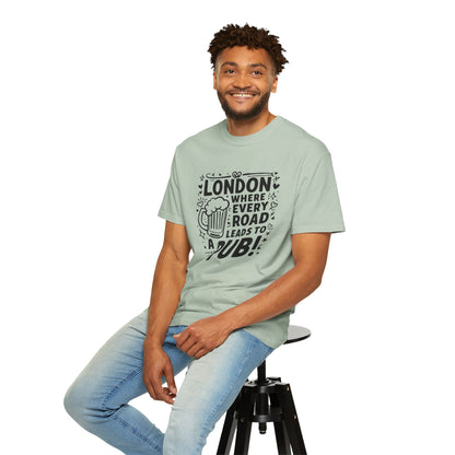 London's Nostalgic Road Classic Unisex Garment-Dyed T-shirt