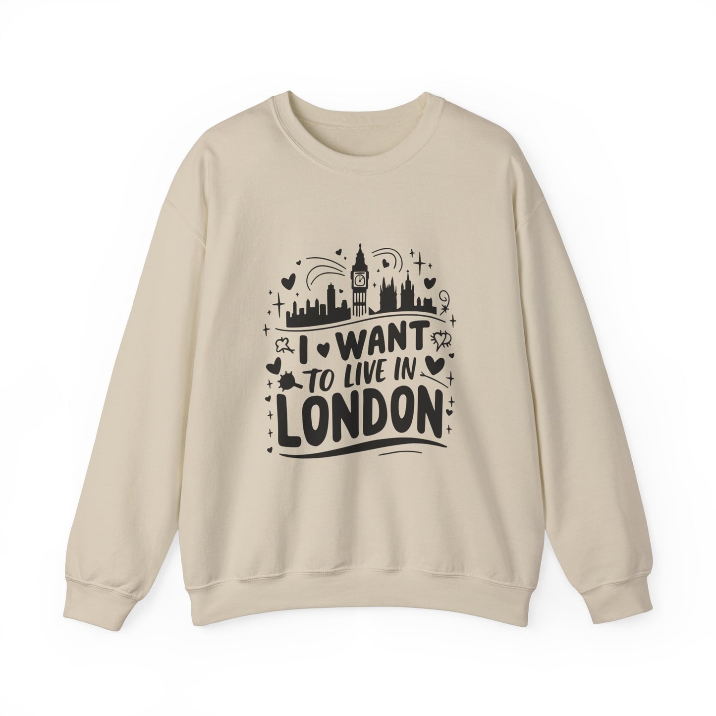 Unisex Heavy Blend™ Crewneck Sweatshirt Elegant- I want to live in London