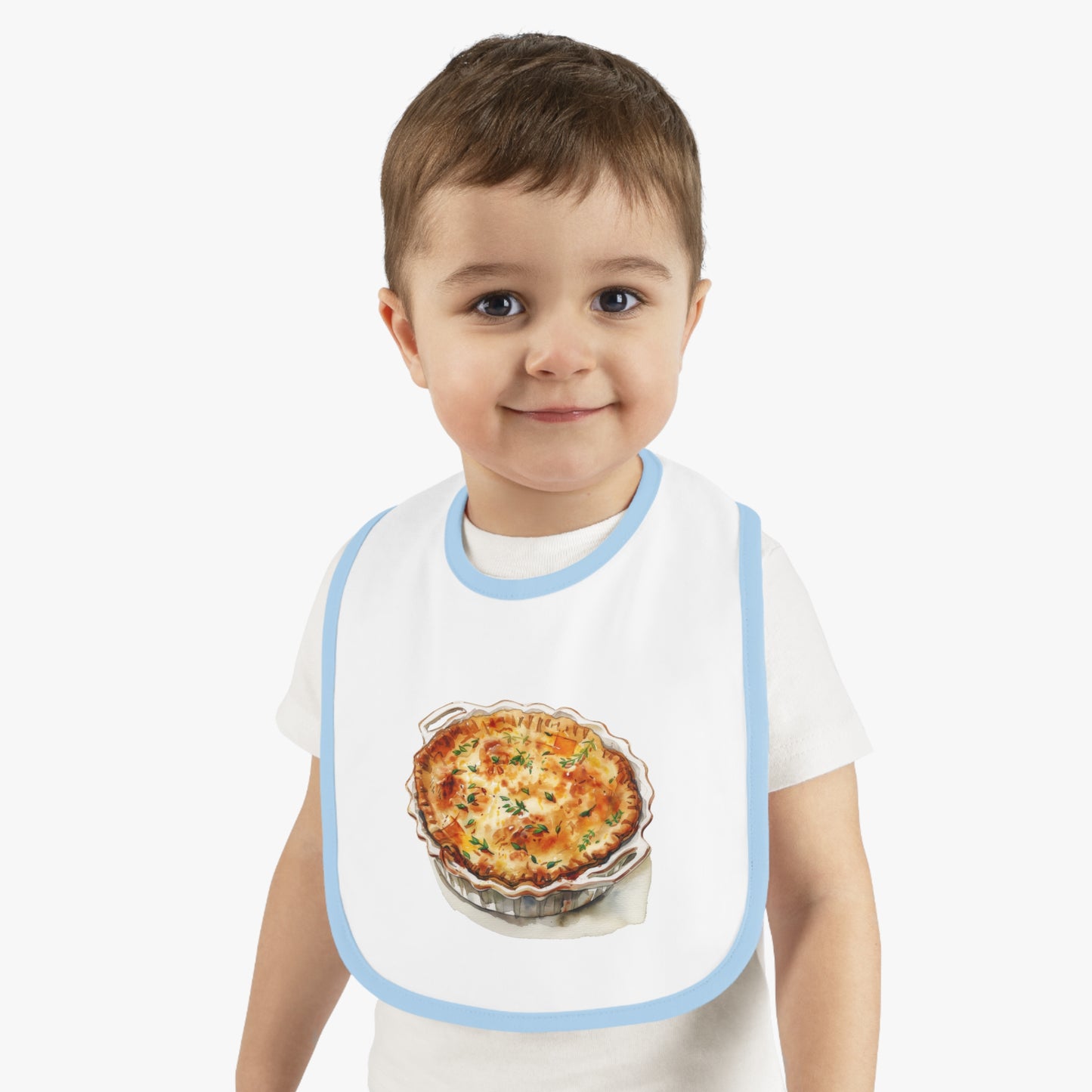 Pizza Lover Cute Baby Bib with Quiche Design - Perfect for Mealtime, Birthday Gift, Baby Shower, Everyday Use, Fun Dining