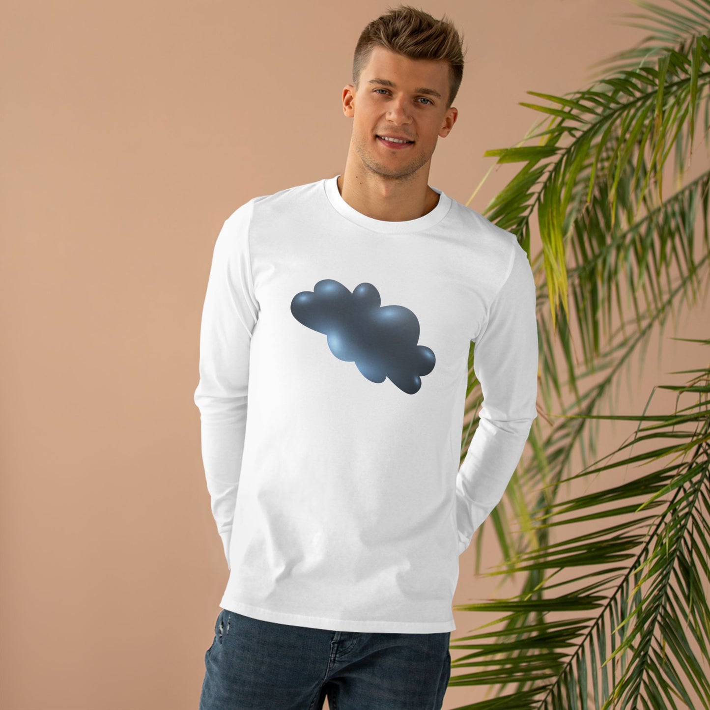 Men’s Base Longsleeve Tee - Serene Cloudscape - Dreamy Cloud