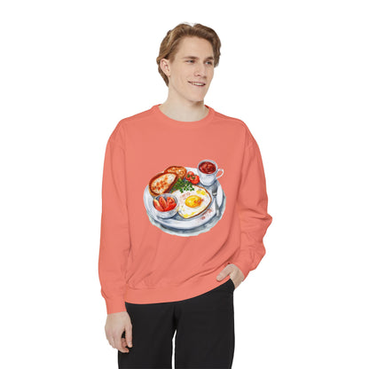 Unisex Garment-Dyed Sweatshirt - British Food Traditional Dishes and Culinary Delights