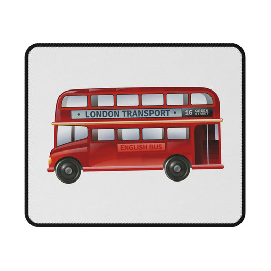 Red London Bus Non-Slip Gaming Mouse Pad, Office Decor, Gaming Accessory, Unique Gift, Holiday Present