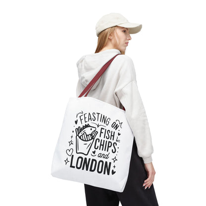 Fish & Chips London Tote Bag, Funny Tote, Gift for Food Lovers, Eco-Friendly Bag, Perfect for Travel & Grocery