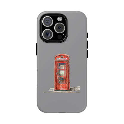 Red Phone Booth Phone Case, Vintage Style Case, Tough Cases for Gifts, Quirky Phone Accessories, Travel Lover's Gift