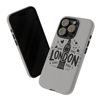London Love Phone Case, Tough Cases, Stylish Phone Accessories, Unique Gift for Travelers, London Souvenir, Love Design