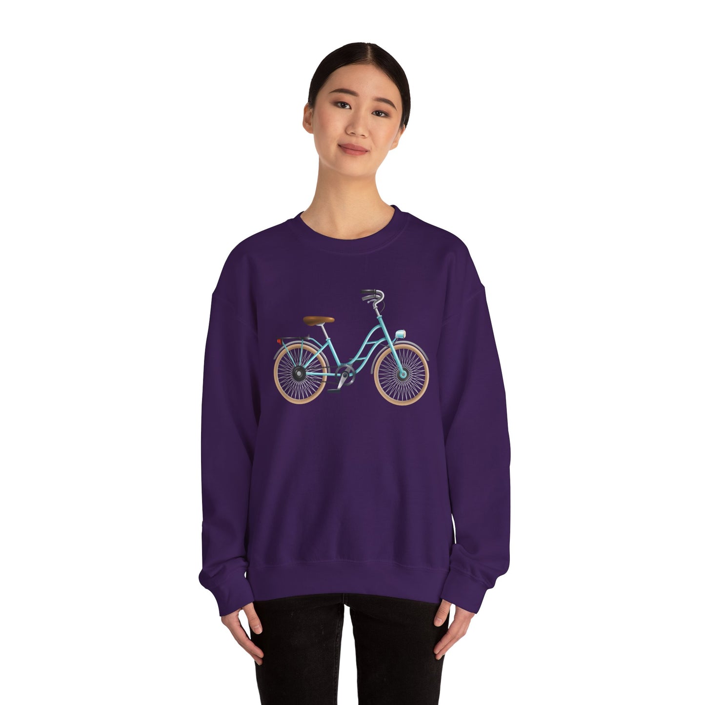 Unisex Heavy Blend™ Crewneck Sweatshirt - Classic Bicycle Illustration - London Style
