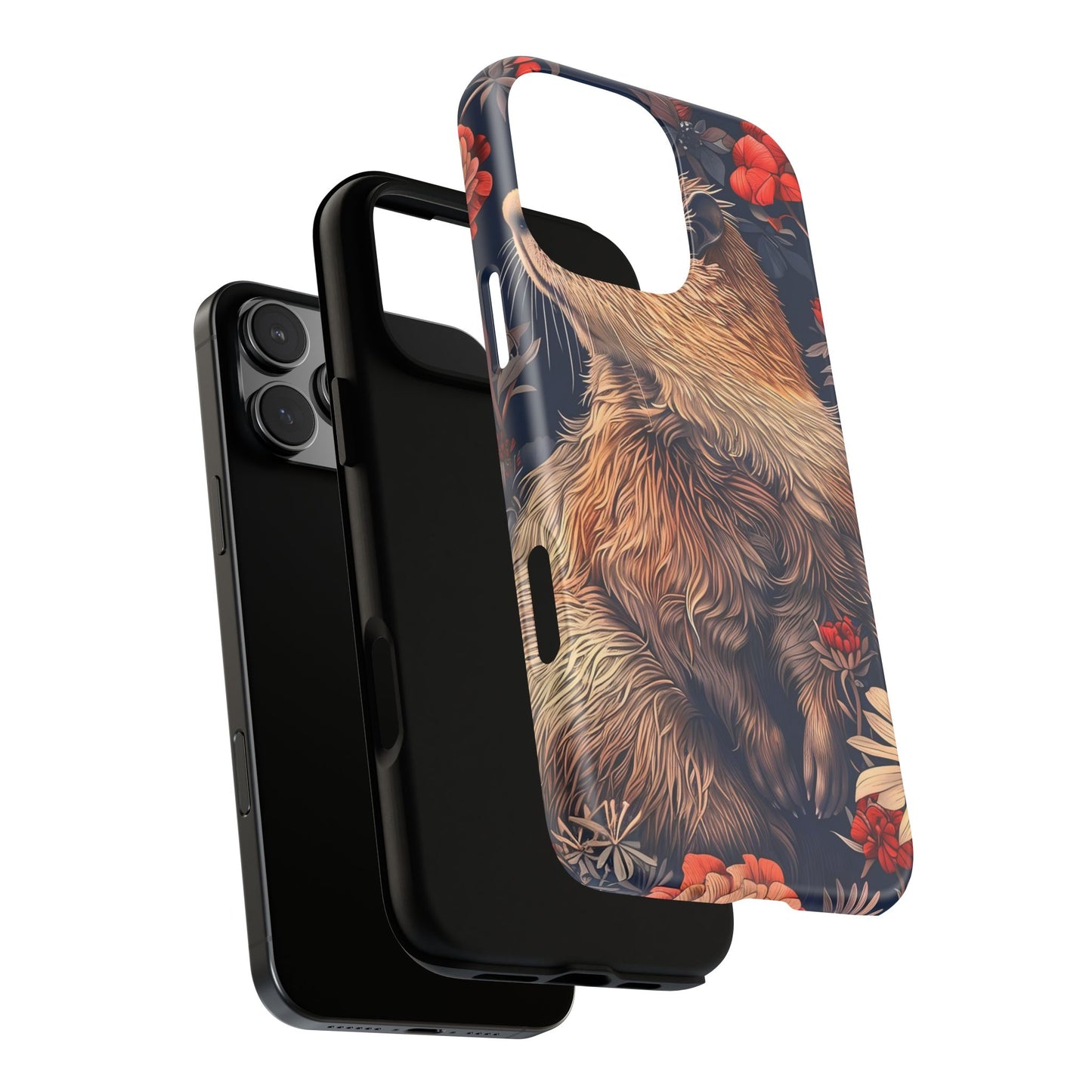 Floral Critter Phone Case, Tough Cases for Animal Lovers, Protective Cases for Phones, Unique Gift for Wildlife Enthusiasts