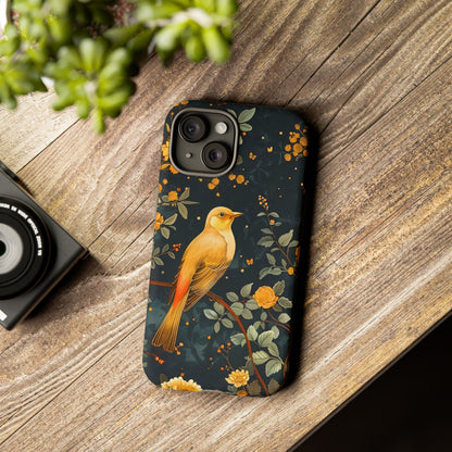 Floral Phone Case, Tough Cases with Bird Design, Nature Lover Gift, Stylish Protection, Birthday Present, Floral Phone Cover