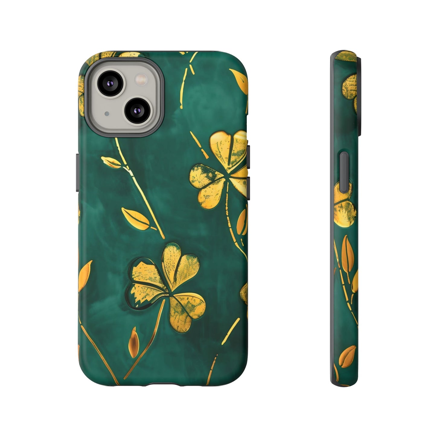 Floral Phone Case with Gold Accents, Tough Phone Cover, Stylish Phone Protector, Unique Gift for Her, Nature Lover Accessory