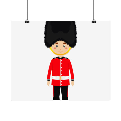 Adorable British Soldier Rolled Posters, Kids Room Decor, Unique Gift, Nursery Art, Educational Wall Art