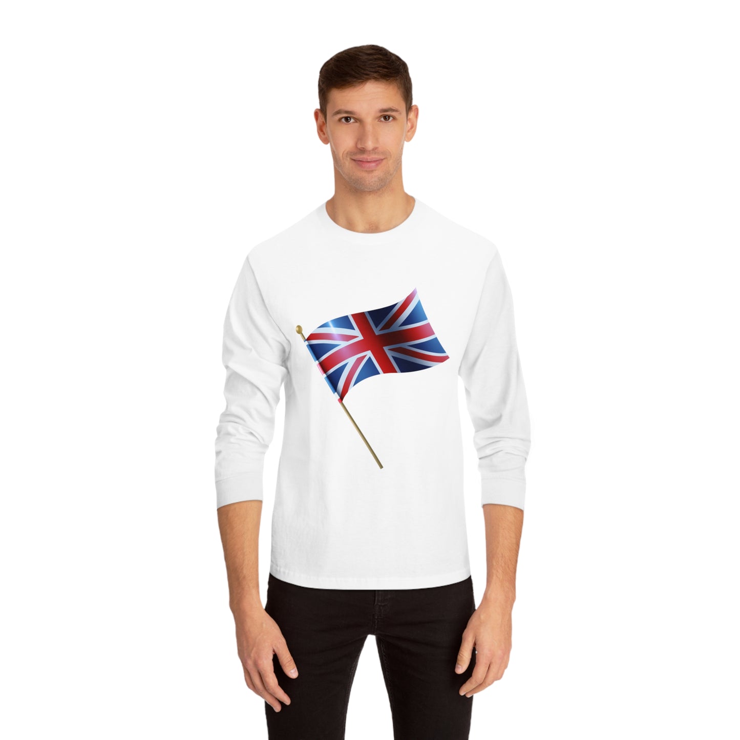 Unisex Classic Long Sleeve T-Shirt - Classic UK Flag Design - Union Jack Symbol