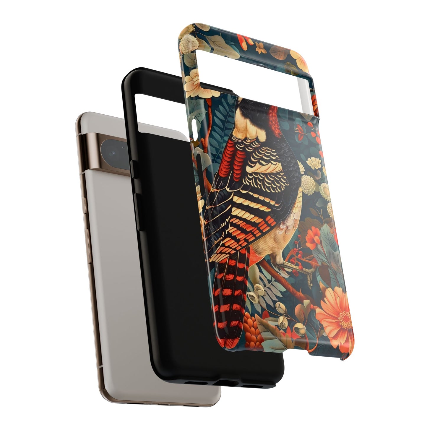 Nature-Inspired Phone Case with Floral Art, Tough Phone Cover, Protective Case, Gift for Nature Lovers, Unique Phone Accessory