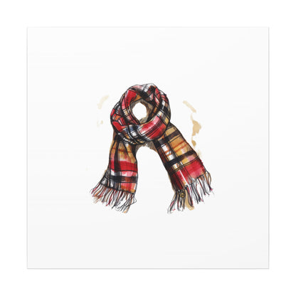 Autumn Scarf Canvas Art Print | Cozy Home Décor, Gift for Fall Lovers, Seasonal Wall Art, Unique Interior Design