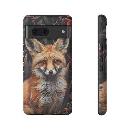 Fox Floral Phone Case, Tough Cases for Animal Lovers, Nature Themed Gift, Cute Phone Cover, Wild Fox Protector