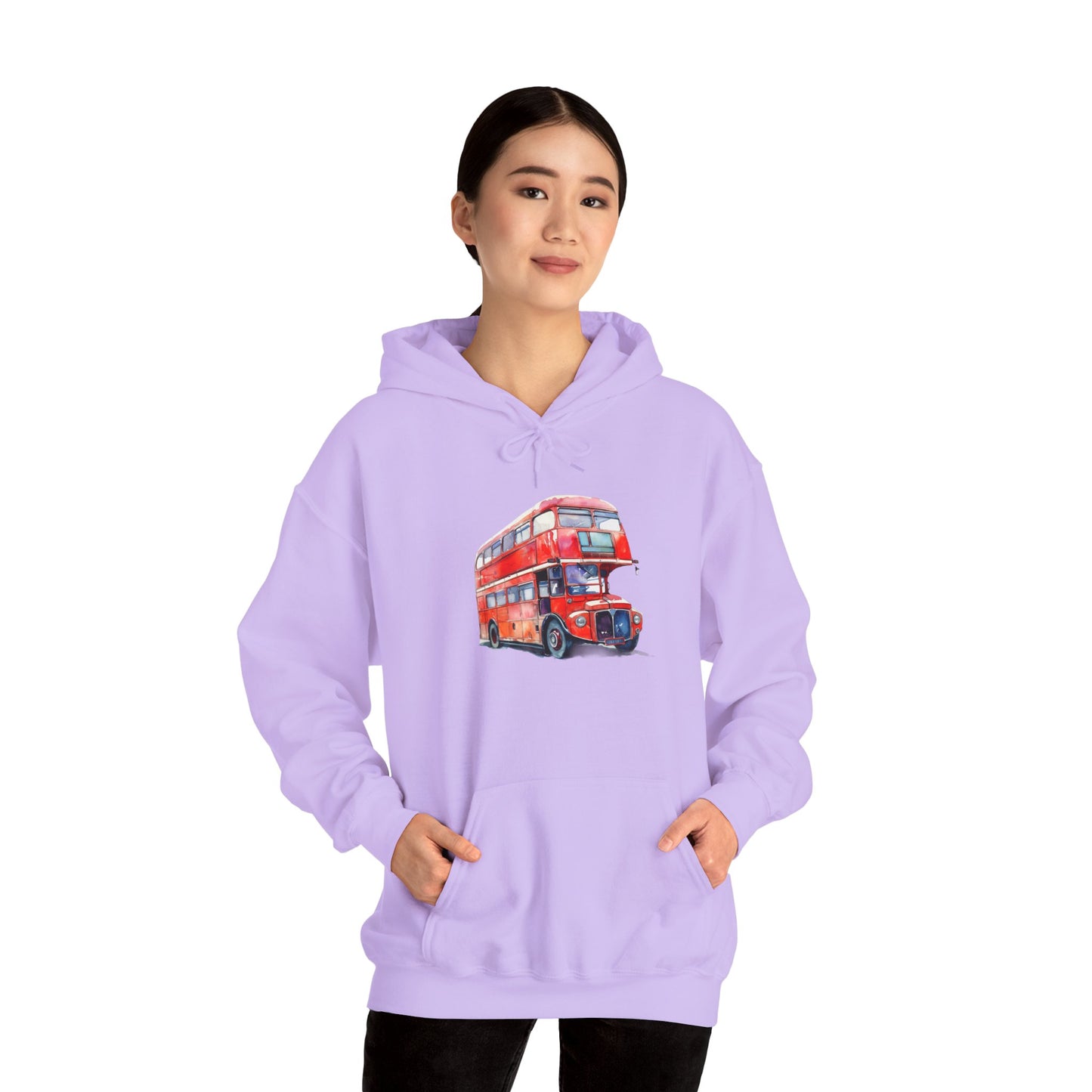 Unisex Heavy Blend™ Hooded Sweatshirt - The Heart of London - Iconic Double-Decker Buses