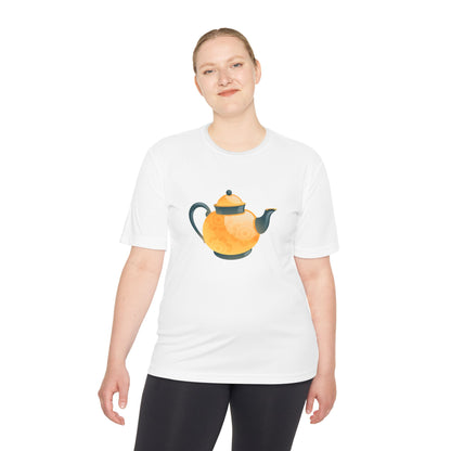 Unisex Moisture Wicking Tee - Vintage British Tea Kettle Art Print