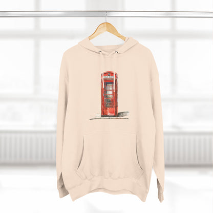 Iconic British Red Telephone Versatile Three-Panel Fleece Hoodie