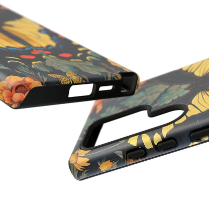 Butterfly Floral Phone Case, Art-inspire Tough Case, Gift for Nature Lovers, Butterfly Pattern Cover, Eco-Friendly Mobile Accessory