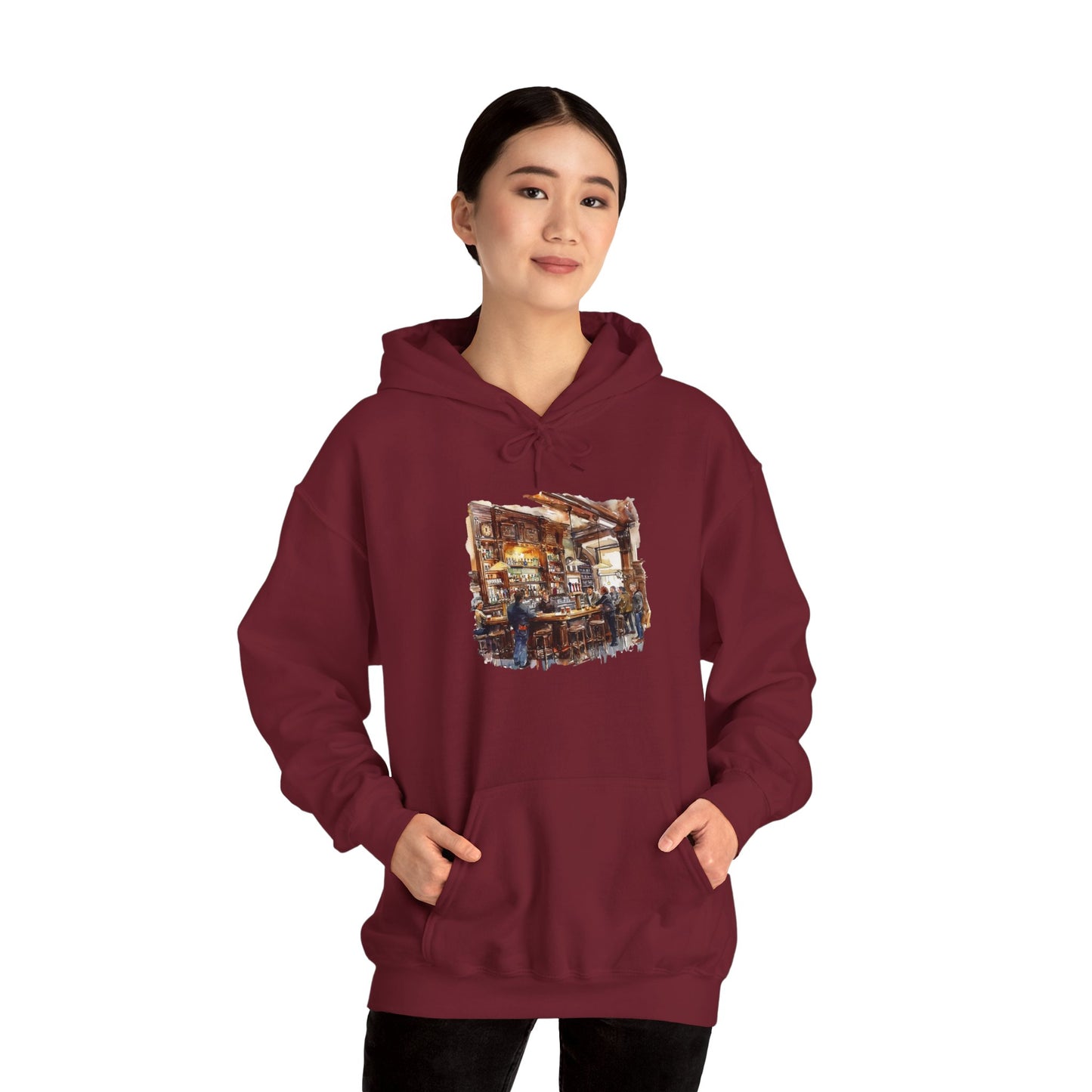 Unisex Heavy Blend™ Hooded Sweatshirt - Cozy British Pub