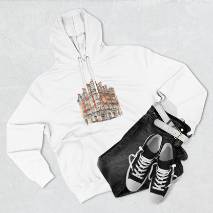 Three-Panel Fleece Hoodie - Classic British Architecture - Elegant Historic Building