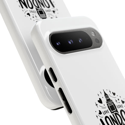 London Love iPhone Case | Tough Cases, London Theme, Gift for Travelers, Unique Phone Accessory, Cute Tech Gifts