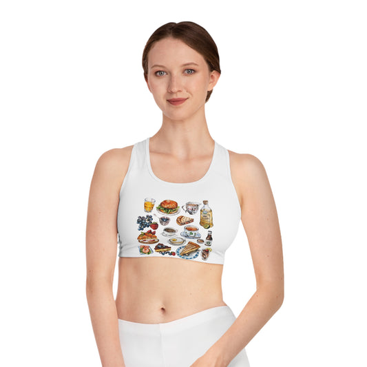 Sports Bra - Fun Culinary Design for Active Lifestyle - Classic England - A Collection of Iconic Imagery