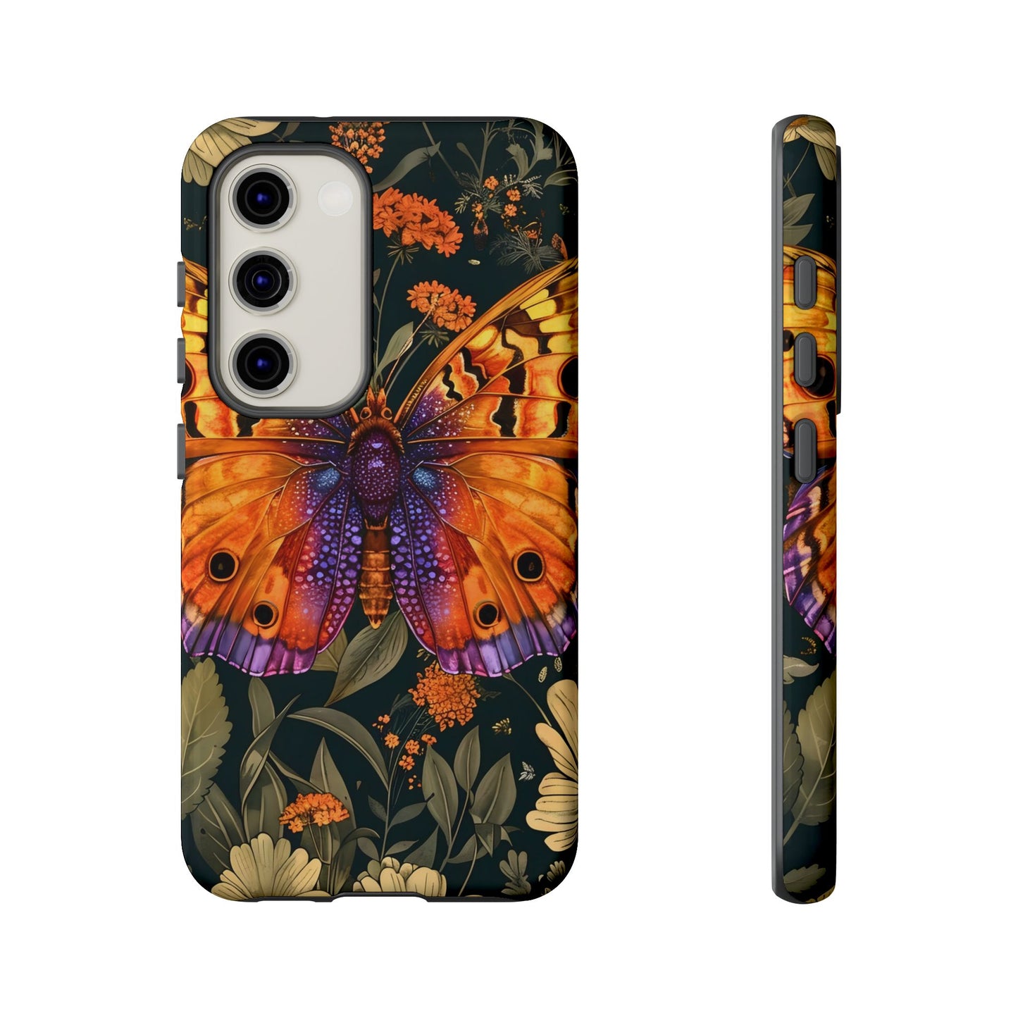 Butterfly Phone Case, Tough Cases for Nature Lovers, Vibrant Floral Design, Gift for Her, Cute Phone Accessories, Butterfly Artwork