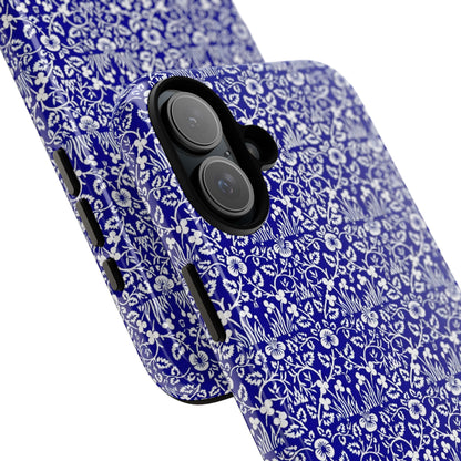 Elegant Floral Phone Case - Tough Cases, Blue Floral Design, Stylish Phone Accessory, Unique Gift, Modern Tech Protection