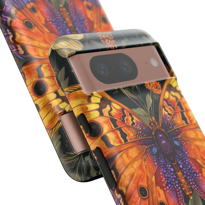 Butterfly Phone Case, Tough Cases for Nature Lovers, Vibrant Floral Design, Gift for Her, Cute Phone Accessories, Butterfly Artwork