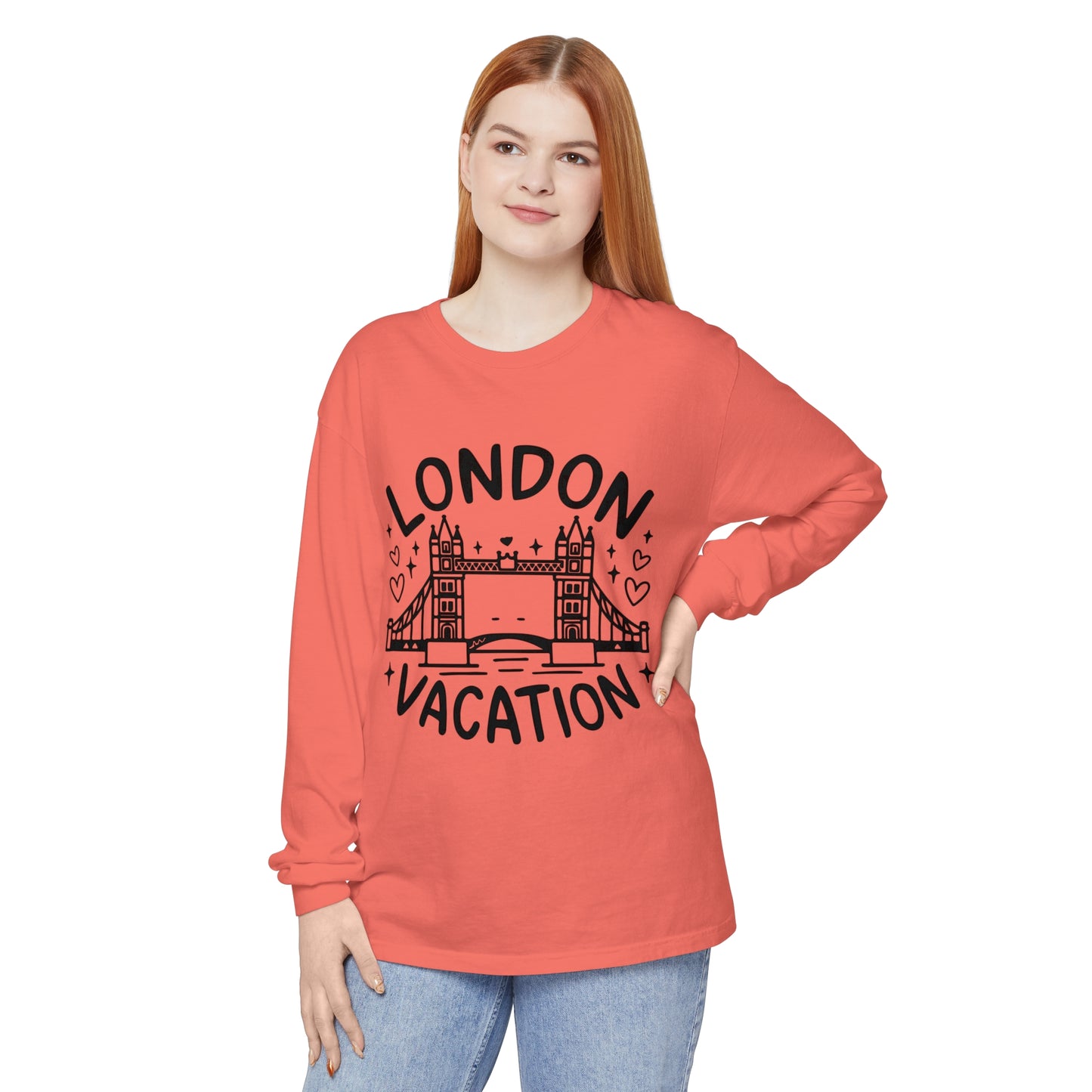 Unisex Garment-dyed Long Sleeve T-Shirt - London's Relaxing Vacations
