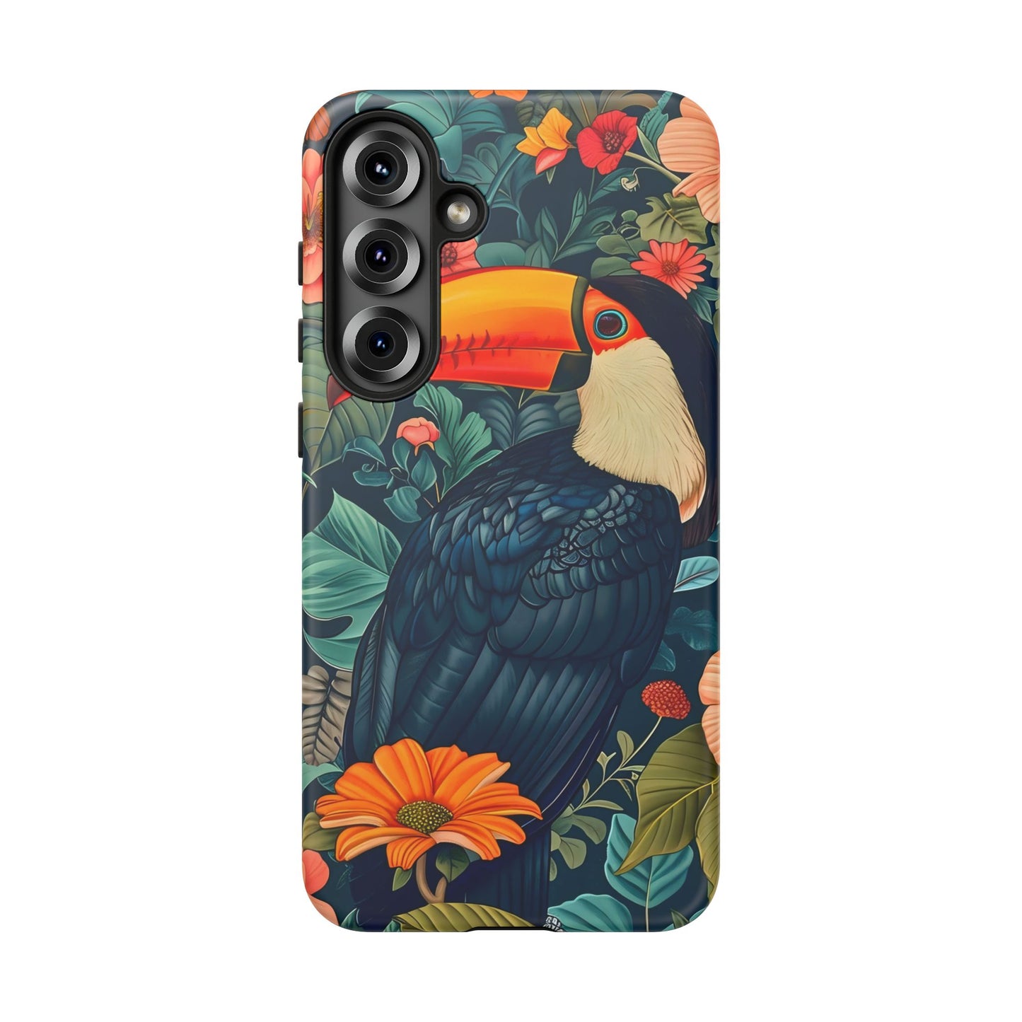 Tropical Toucan Phone Case - Cute Animal Design, Nature Lover Gift, Floral Pattern, Bird Lover Accessory, Summer Vibes