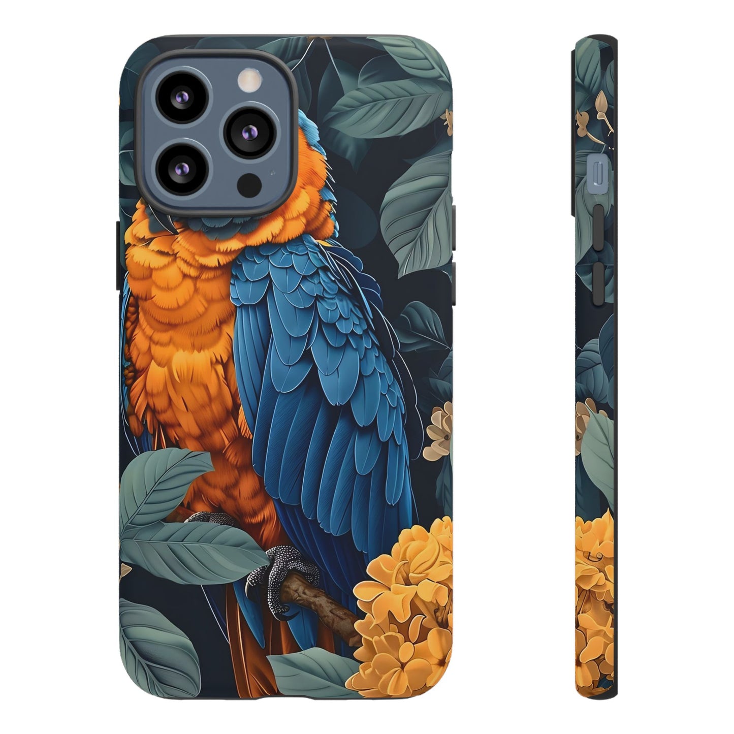 Tropical Parrot Phone Case - Tough Cases, Colorful Phone Cover, Nature Lover Gift, Floral Design, Bird Lover Accessory
