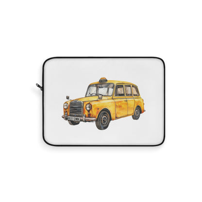 Taxi Cab Laptop Sleeve, Cute Sleeve for Students, Gifts for Travelers, Work and School Essentials, Yellow Taxi Design