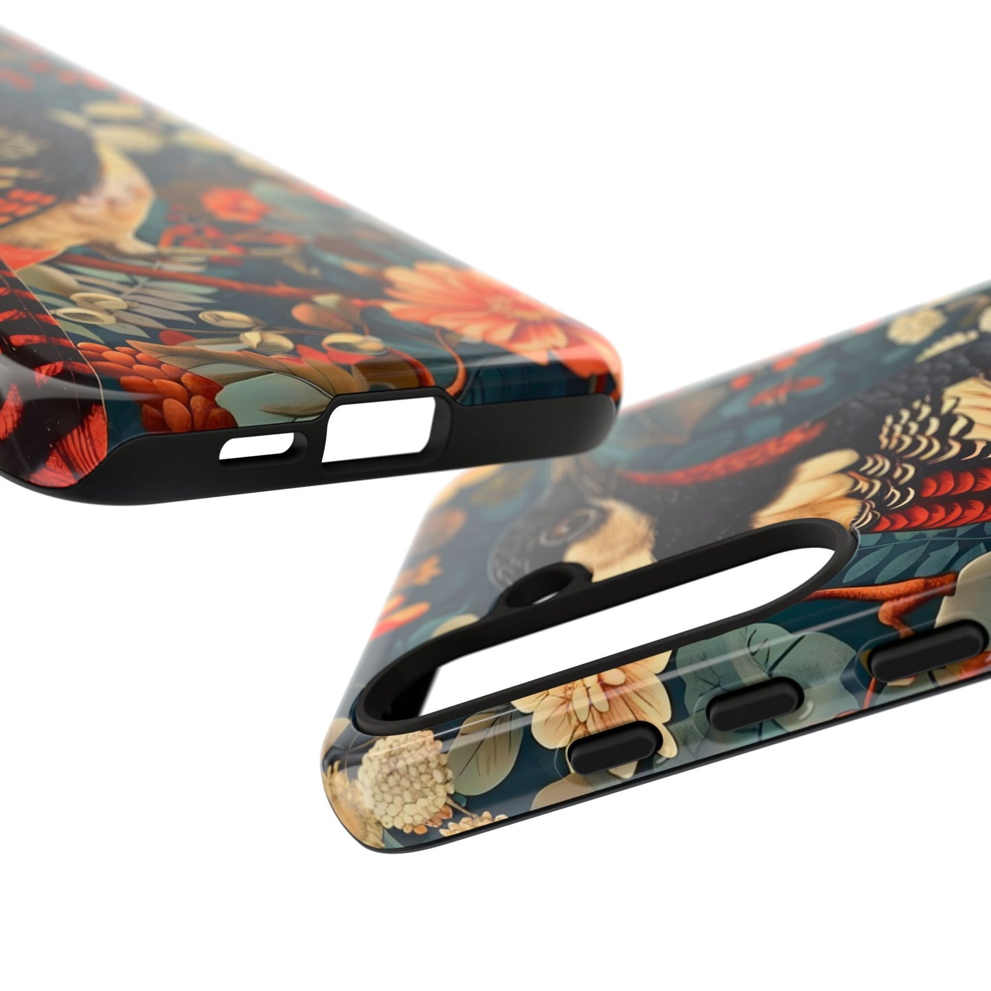 Nature-Inspired Phone Case with Floral Art, Tough Phone Cover, Protective Case, Gift for Nature Lovers, Unique Phone Accessory