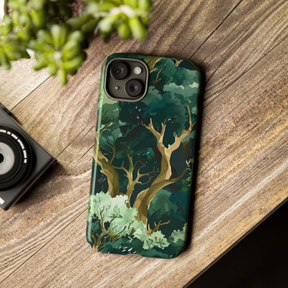 Forest Green Phone Case, Nature-Inspired Tough Cases, Eco-Friendly Gift, Outdoor Lover Accessory, Unique Phone Cover