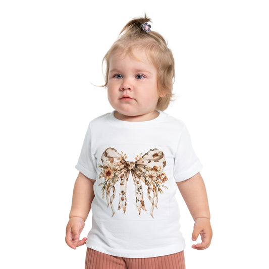Floral Bow Baby T-Shirt - Cute Toddler Tee for Spring & Summer