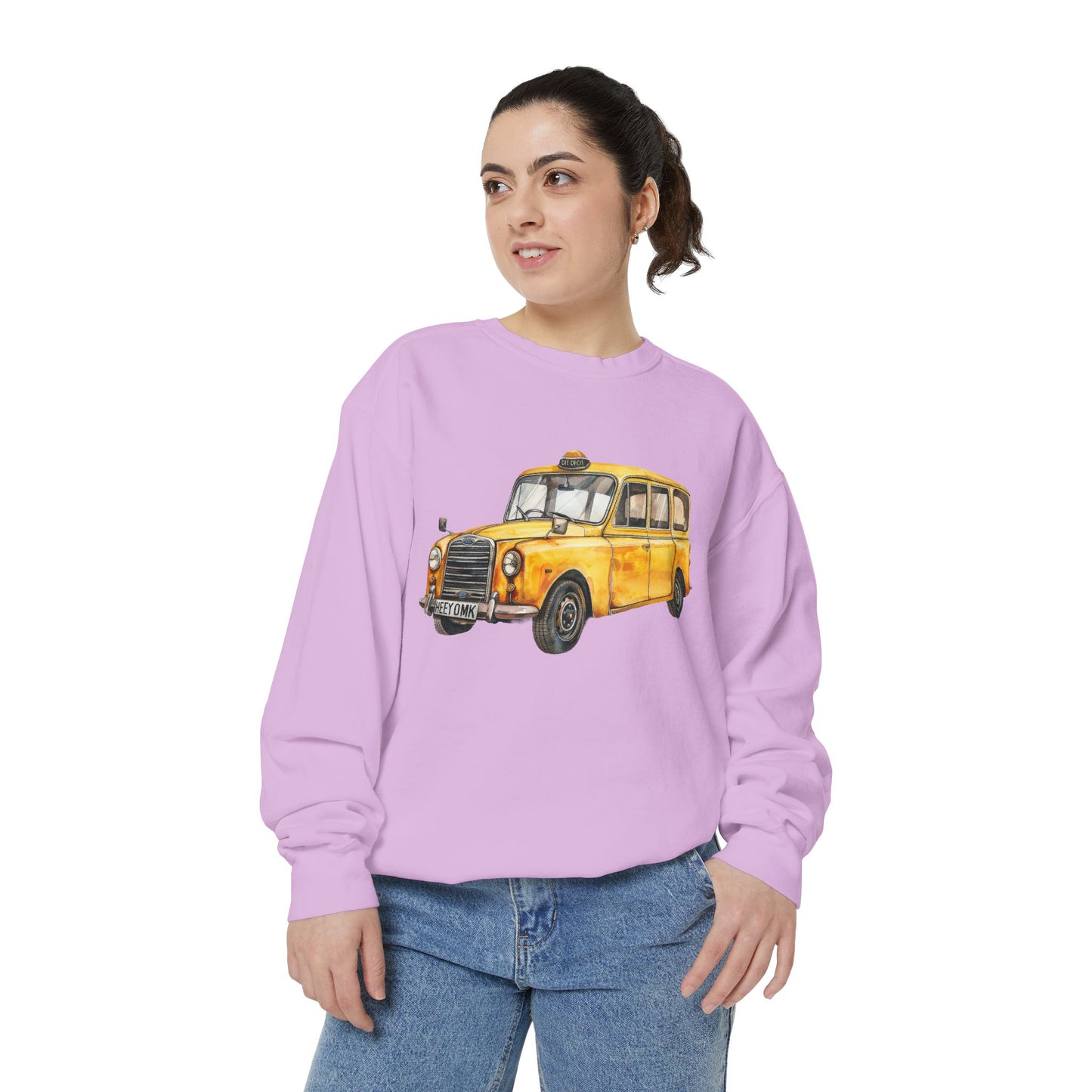 Unisex Garment-Dyed Sweatshirt - Trendy British Vintage Car