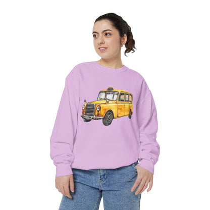 Unisex Garment-Dyed Sweatshirt - Trendy British Vintage Car