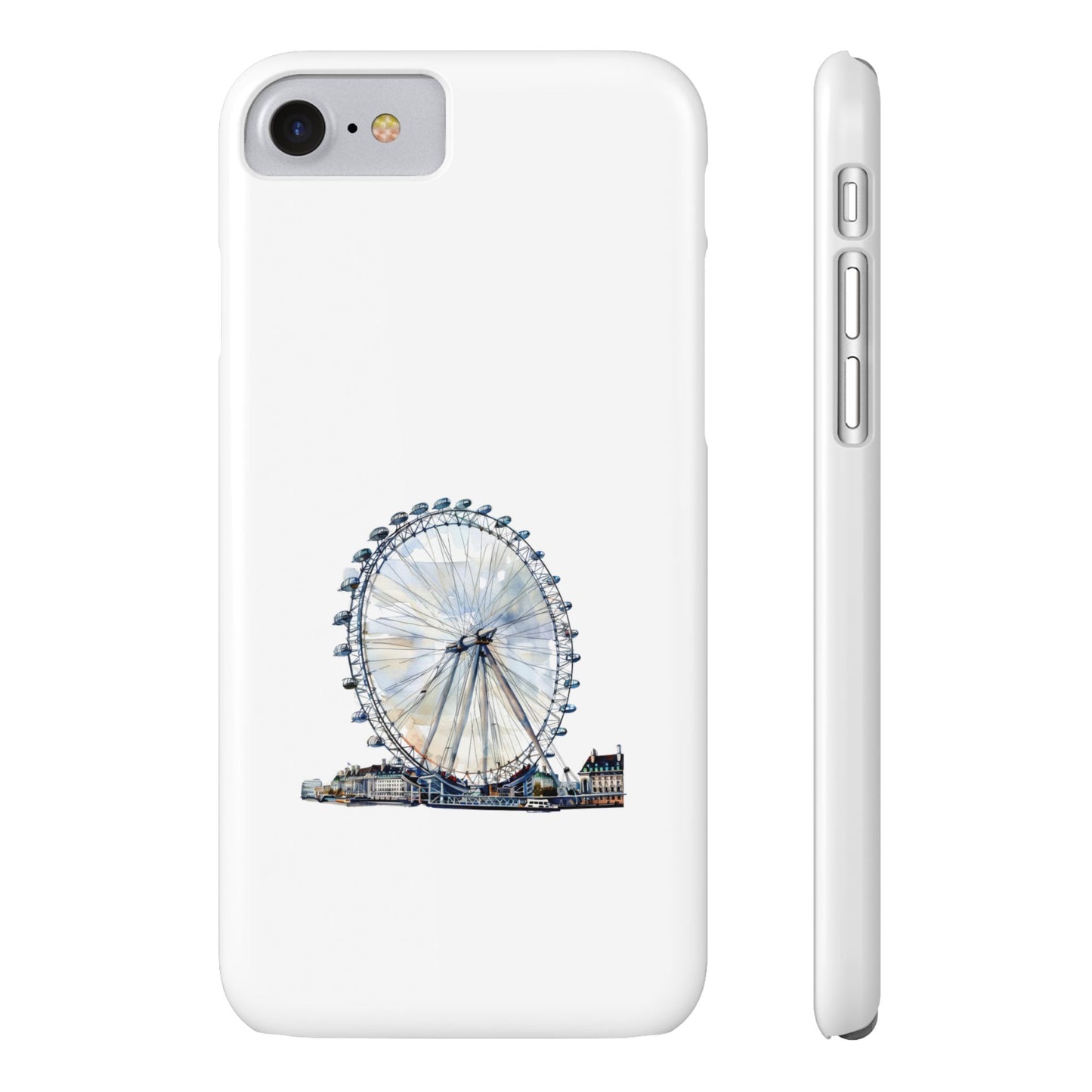Scenic Slim Phone Cases with London Eye Design, Artistic Phone Holder for Travelers, Minimalist Gift, Stylish Accessory, Durable Protection