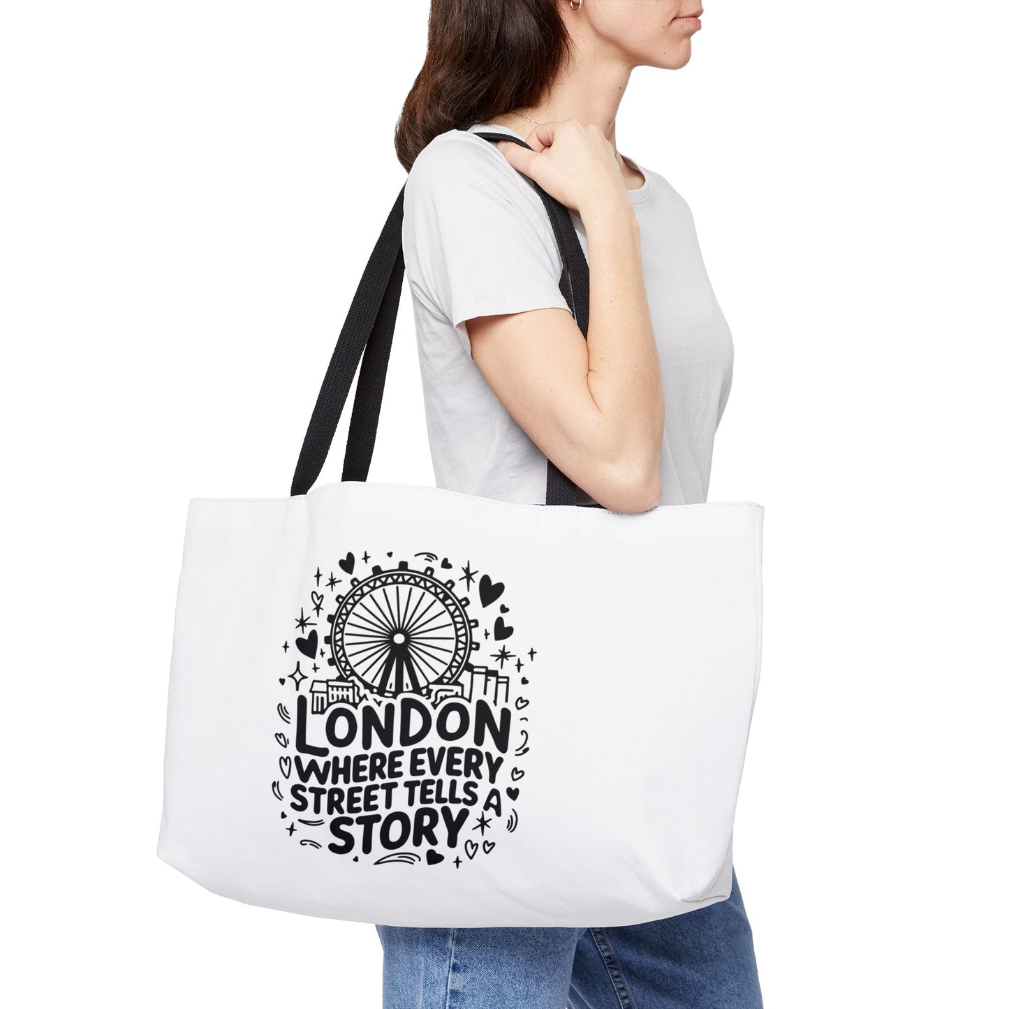 London Story Weekender Tote Bag | Perfect for Travel, Shopping, Beach Days, Gifts, Casual Outings