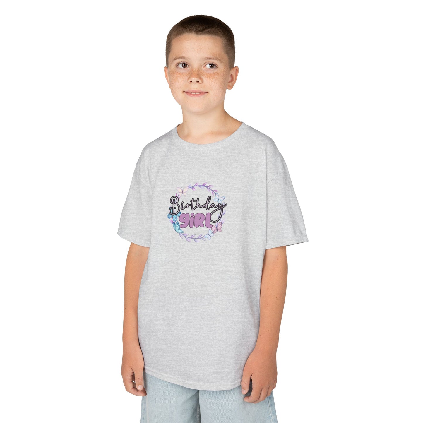 Kids Tee  - Pink and Black Leopard Birthday Girl Graphic