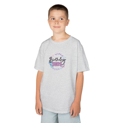 Kids Tee  - Pink and Black Leopard Birthday Girl Graphic