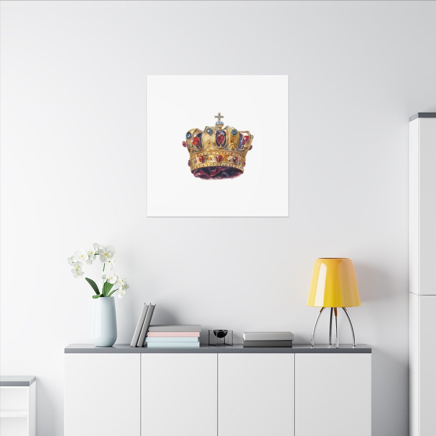 Crown Art Print, Royal Wall Decor, Matched for Home or Office, Gift for Art Lovers, Unique Royalty Artwork