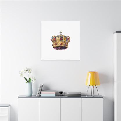Crown Art Print, Royal Wall Decor, Matched for Home or Office, Gift for Art Lovers, Unique Royalty Artwork