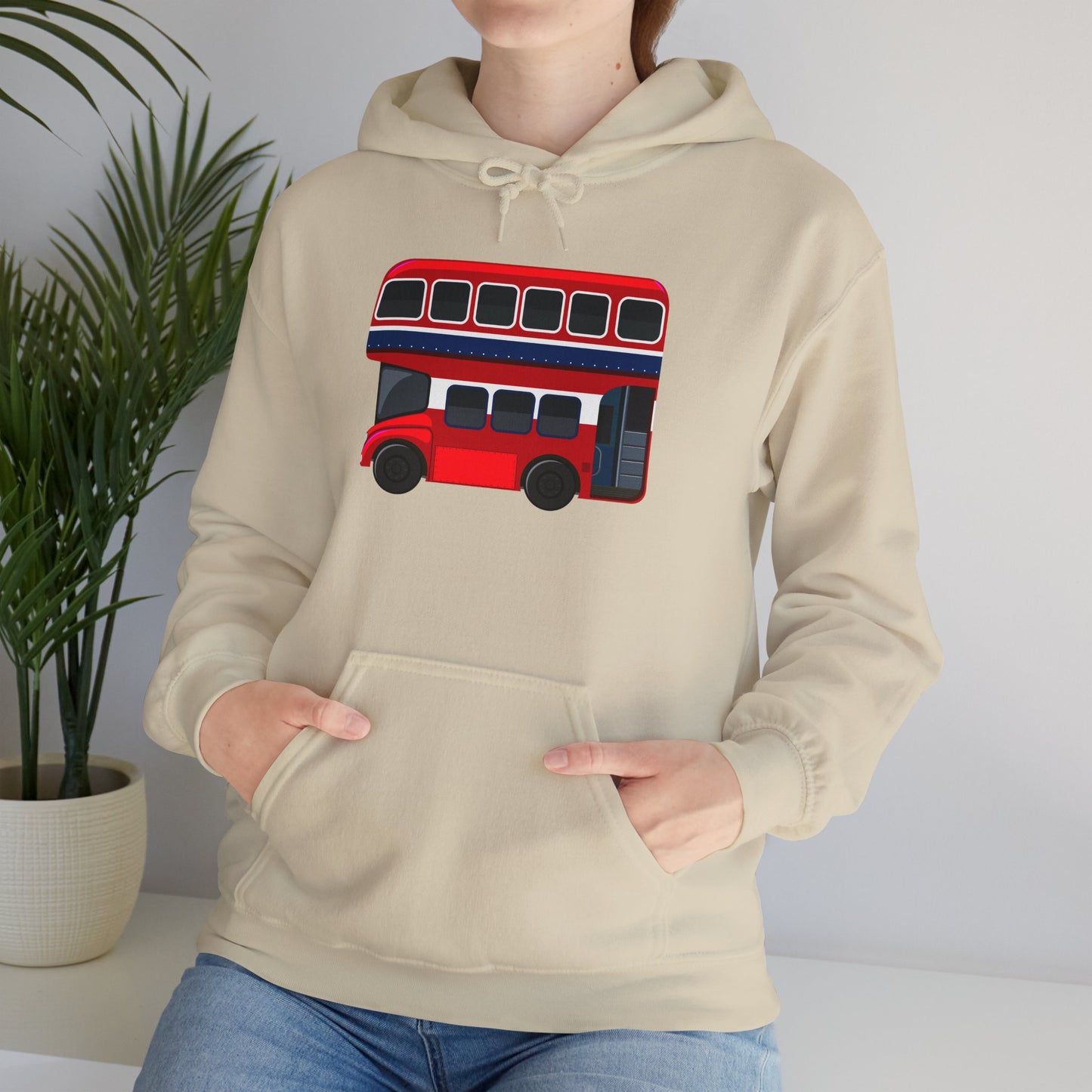 Unisex Heavy Blend™ Hooded Sweatshirt - All Aboard! - The London Double-Decker Bus