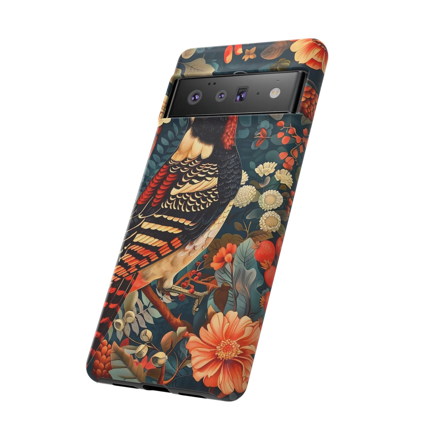 Nature-Inspired Phone Case with Floral Art, Tough Phone Cover, Protective Case, Gift for Nature Lovers, Unique Phone Accessory