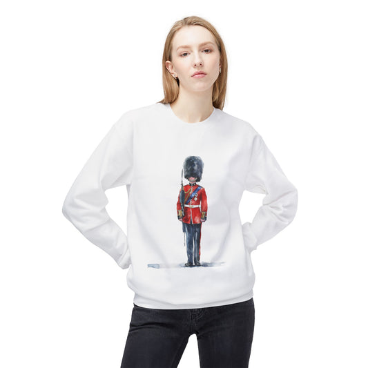 Unisex Midweight Softstyle Fleece Crewneck Sweatshirt - British Royal Guard - Iconic Symbol of Tradition and Honor